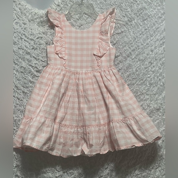 MAX STUDIO PINK & WHITE GINGHAM GIRLS PORTRAIT, DRESS SIZE 6 - Picture 6 of 11